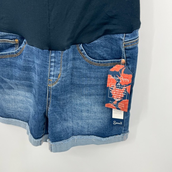 Indigo Poppy maternity denim shorts - Picture 5 of 7